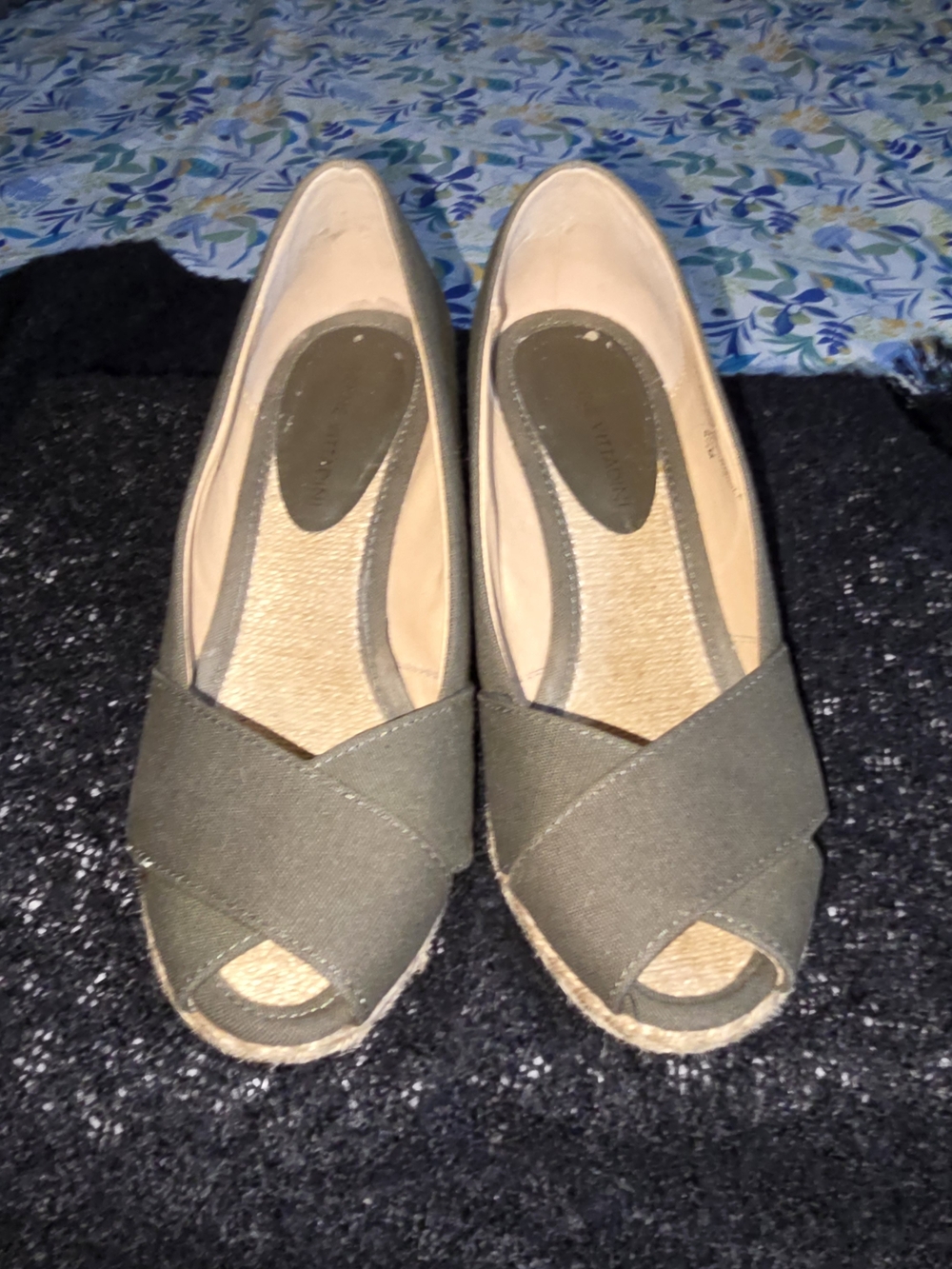 Women’s Peep-Toe Espadrille in Olive Green